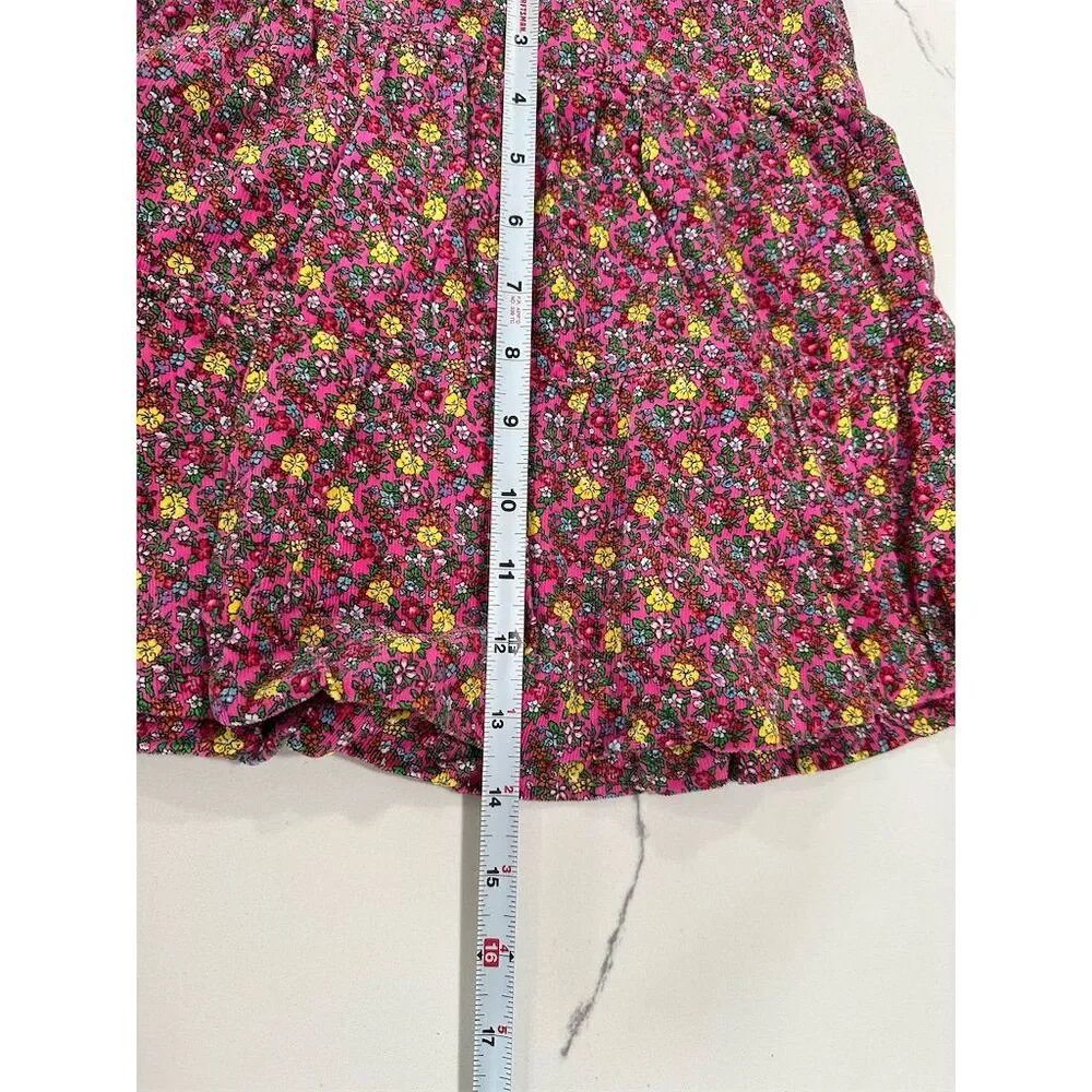 Ralph Lauren Girls Pink Floral‎ Corduroy Skirt Size 4 Girls